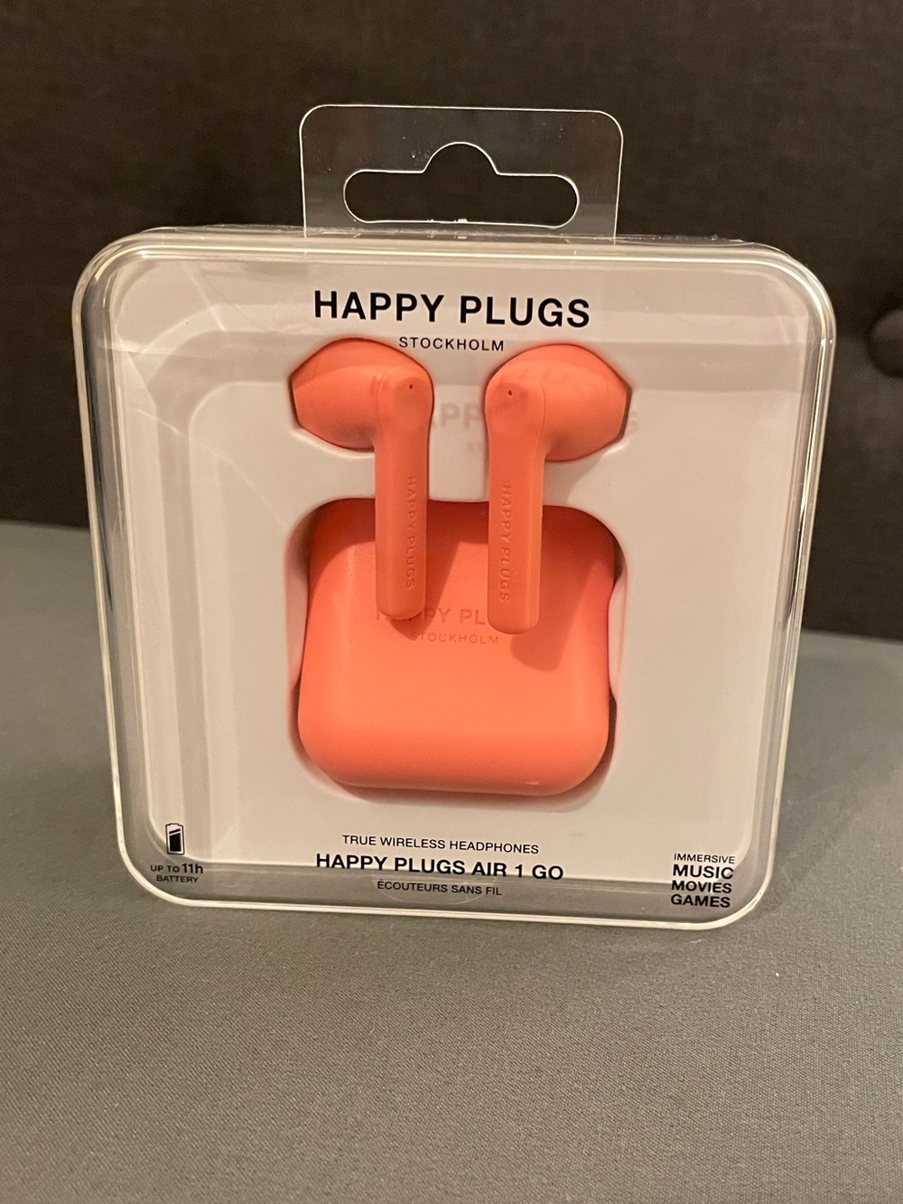 Happy Plugs Air 1 Go True Wireless Earbuds - Coral